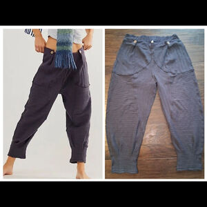 Free People FP Movement Good Feels Ribbed Harem Joggers Black Pearl Womens Small